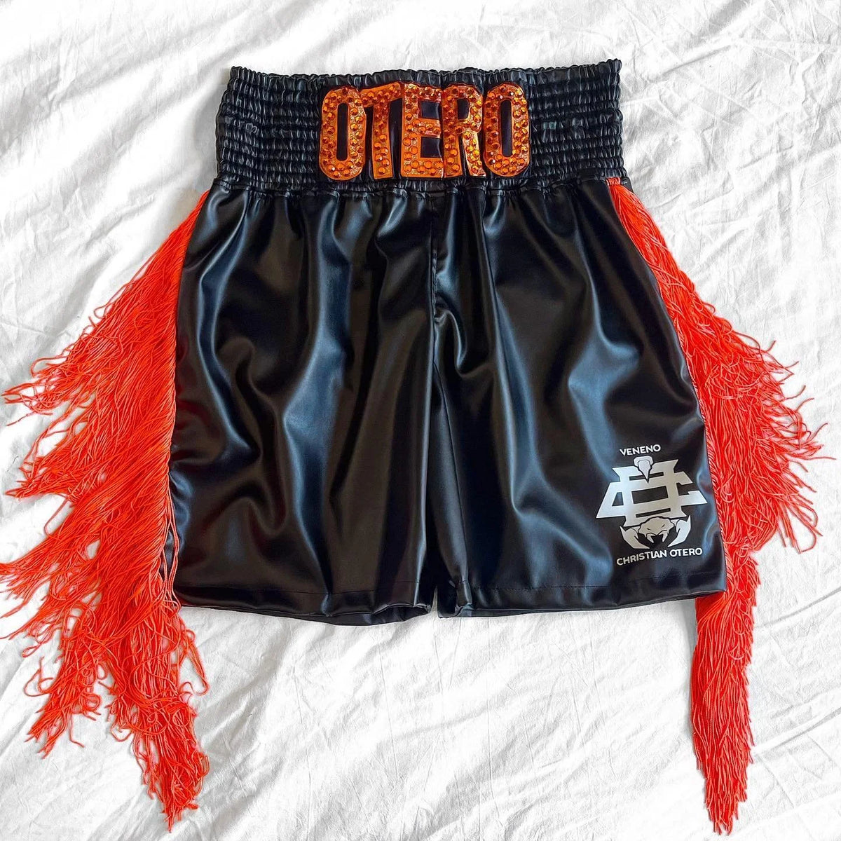 LEATHER BLACK/ ORANGE MEN'S TRUNKS