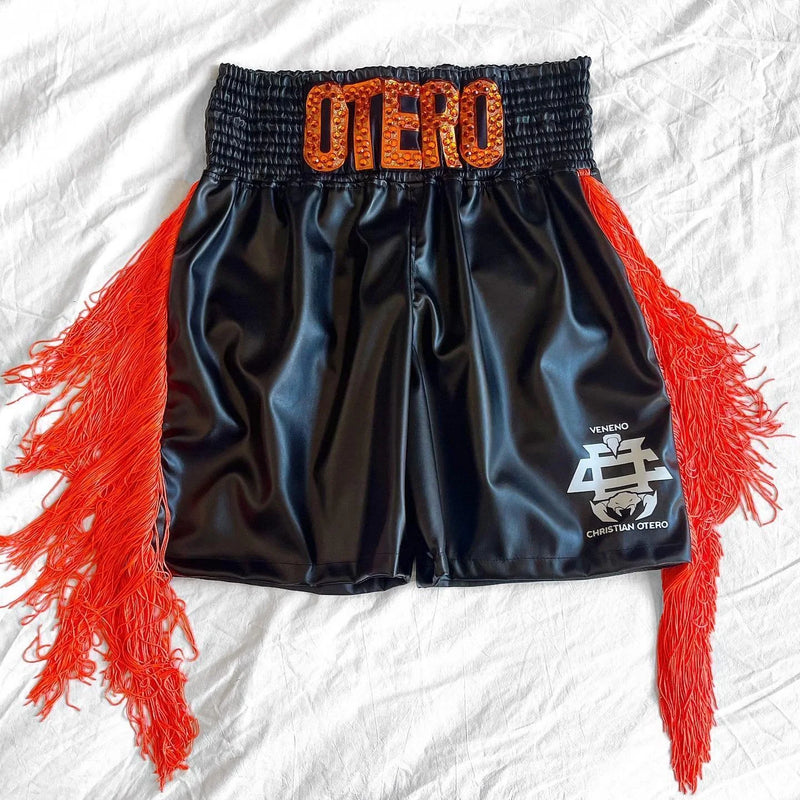 LEATHER BLACK/ ORANGE MEN'S TRUNKS