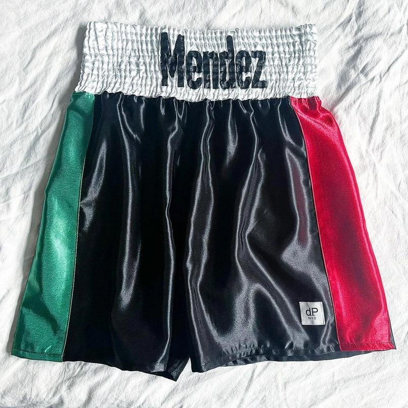 SATIN BLACK MEN'S TRUNKS