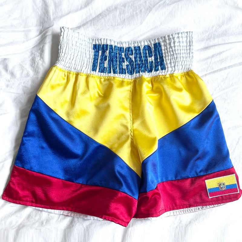 SATIN YELLOW/BLUE/RED MEN'S TRUNKS