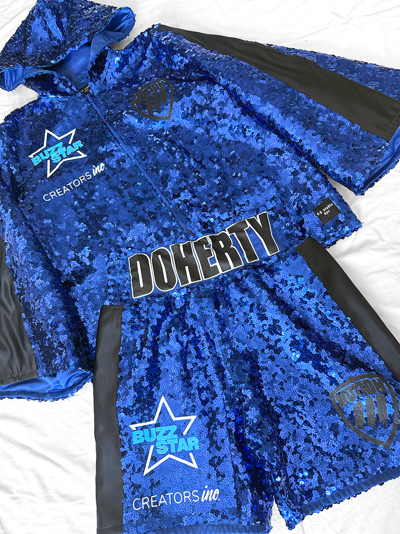 Sequin Long Sleeve Men's Jacket & Boxing Trunks