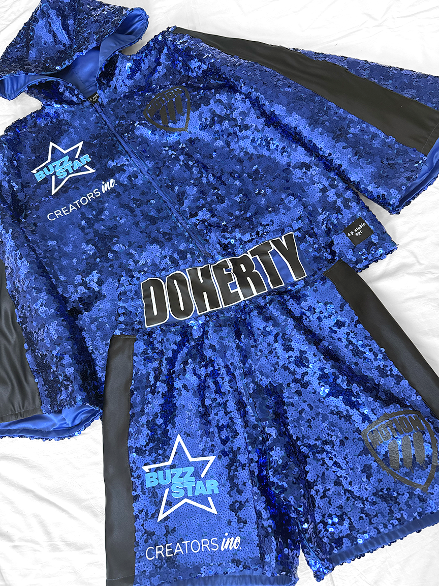 Sequin Long Sleeve Men's Jacket & Boxing Trunks