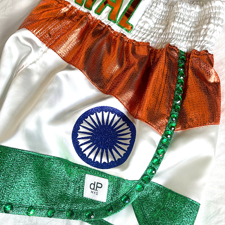 INDIAN FLAG INSPIRED SATIN WOMENS TRUNKS