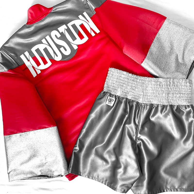 Satin Long Sleeve Jacket & Boxing Trunks