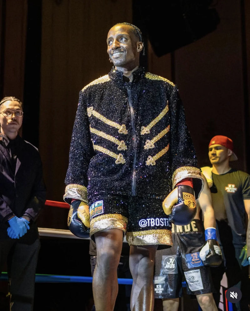Sequin Men’s Boxing Long Sleeve Jacket & Boxing Trunks